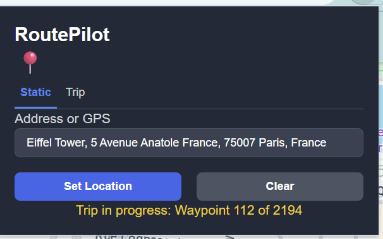 RoutePilot Interface